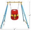 48.03"Baby Toddler Indoor/Outdoor Metal Swing Set with Safety Belt for Backyard,Multicolor - 3 of 4