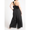 ELOQUII Women's Plus Size Tie Detail Satin Jumpsuit - 3 of 4