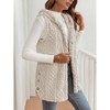 Coolmee Women's Fleece Hooded Outerwear Button Down Vests Sleeveless Cardigan Coat Fall Winter Clothes - 2 of 4