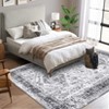 Vintage Floral Distressed Printed Area Rug Machine Washable Non Slip Stain Resistant Bodered Low Pile Ultra Thin Pet Friendly Carpet - 4 of 4