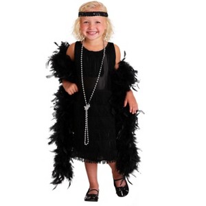 HalloweenCostumes.com 4T Girl Girl's Toddler Black Flapper Dress Costume, Black - 1 of 3