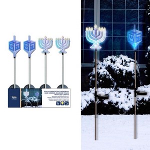 Alpine Pathway Decor, Iridescent Menorah/Dreidel Stake 33 in. - Case of 20 - 1 of 4