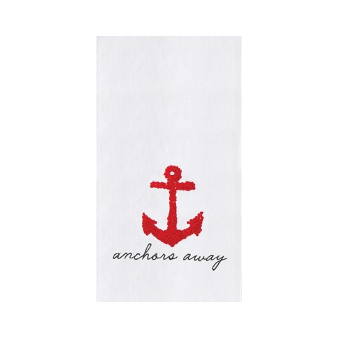 Set of 2 Hand Painted Anchor Flour Sack Tea Towels, Anchor, Nautical Kitchen  Towel, Coastal Kitchen Towel, Dish Towel, Housewarming Gift 
