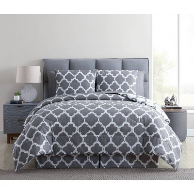 8pc King Galaxy Reversible Bed in a Bag Comforter Set Gray - VCNY