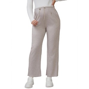 INSPIRE CHIC Women's Maternity Pants Straight Leg Pregnancy Sweatpants with Drawstring - 1 of 4