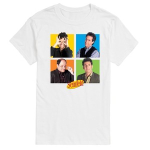 Men's Seinfeld Character Cast Grid Short Sleeve Graphic T-Shirt - White - LG Big and Tall - 1 of 4