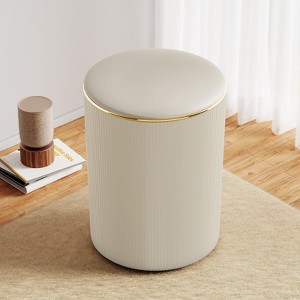 SUGIFT Storage Ottoman Round Upholstered  Ottoman - 1 of 4