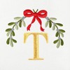 Linum Home Textiles Christmas MISTLETOE MONOGRAM - Embroidered Luxury 100% Turkish Cotton Hand Towels (Set of 2) - 3 of 3