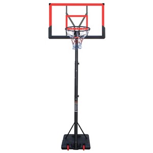 TopComfy Youth Portable Basketball Hoop Height Adjustable Stand 5.73 to 10FT for Indoor Outdoor Modern Active Lifestyle, Black, 46.06"*30.91"*7.68" - 1 of 4