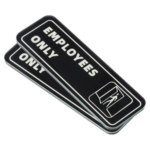 Unique Bargains Acrylic Self-Adhesive Decor Business Employee Only Sign - 1 of 4