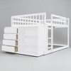 Full Over Full Bunk Bed with Drawers and Shelves, Pine Wood Frame, Storage Ladder, No Box Spring Needed - 3 of 4