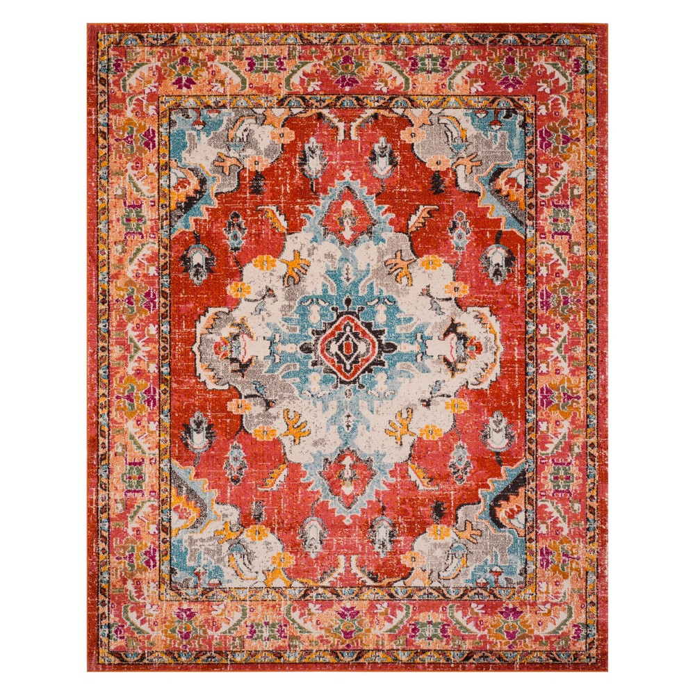 10'x14' Medallion Area Rug Orange/Light Blue - Safavieh