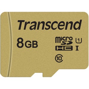 Transcend 8GB UHS-1 Class 10 micro SD 500S Read up to 95MB/s Built with MLC Flash Memory Card + SD Adapter - 1 of 2