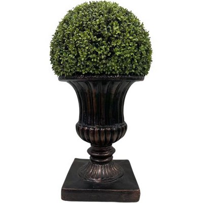 Artificial Plant Topiary Ball, Ball Topiary in Square Pot for Home Office Outdoor and Indoor Decor Porch Plants