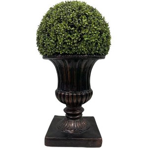 Artificial Plant Topiary Ball, Ball Topiary in Square Pot for Home Office Outdoor and Indoor Decor Porch Plants - 1 of 4