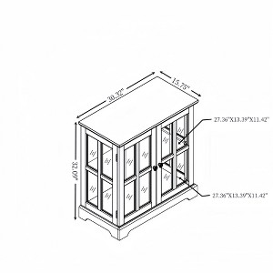 Lyngins Storage Cabinet with Adjustable Shelves,Bathroom Cabinet with Lattice Doors for Living Room,Bathroom - 1 of 2