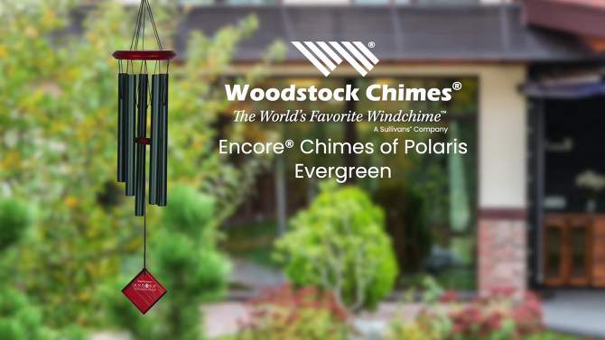 Woodstock Windchimes Chimes of Polaris Evergreen, Wind Chimes For Outside, Wind Chimes For Garden, Patio, and Outdoor Décor, 22"L, 2 of 9, play video