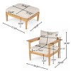 Outdoor Patio Lounge Chair Set with Ottoman and Cushions,Acacia Wood Club Arm Chair Set,Comfy Wooden Outdoor Garden Lounge Chair Set--Koiai - 4 of 4