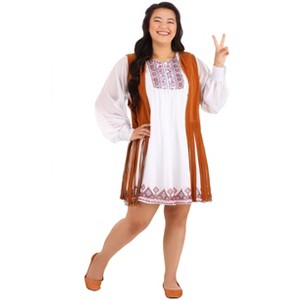 HalloweenCostumes.com Plus Size 70s Free Spirit Costume for Women - 1 of 2