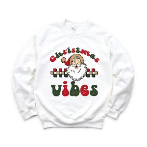 Simply Sage Market Women's Graphic Sweatshirt Christmas Vibes Checkered - 1 of 4
