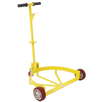 VisioGear 55 Gallon Drum Dolly, 1200 lb Capacity Oil Barrel Drum Roller Cart, Oil Drum Caddy, Yellow, 32.3"*24"*37.5"