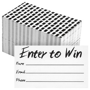 Juvale 200-Pack Enter to Win Cards, 3.5x2 White Entry Form Raffle Tickets Slips for Fairs, Contests, Ballots, Carnivals, Drawings, Auction Events - 1 of 4