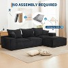 110 Inch Oversized L-Shaped Sofa, Cloud Sectional Couch with Chaise & Throw Pillows, Soft Corduroy Boneless Memory Foam Sofa for Living Rooms - 3 of 4