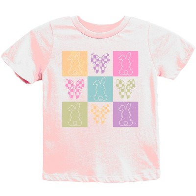 The Juniper Shop Checkered Bunny Outline Coquette Youth Short Sleeve Tee