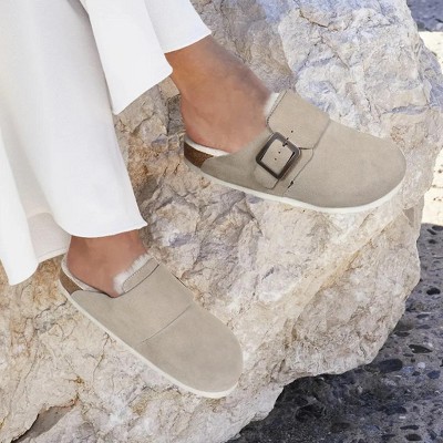 Женские сабо Aerothotic Atlas Fur Genuine Leather Fur Lined Clogs for Women with Arch Support, Grey — фото 4