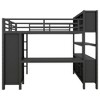 NicBex Full/Queen Metal Loft Bed with Wardrobe,L-shaped Desk,Headboard&Shelves,Versatile Gaming Loft for Kids,Teens&Gamers,350lbs Max - 2 of 4