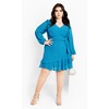 Women's Plus Size Pretty Ruffle Dress - peacock | CITY CHIC - 2 of 4