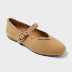 Women’s Elena Mary Jane Flats with Memory Foam Insole – A New day™ Taupe - 1 of 4