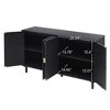 GDFStudio Barrie Modern 59" Rattan and Wood Rectangle Storage Cabinet with 4 Doors - 4 of 4