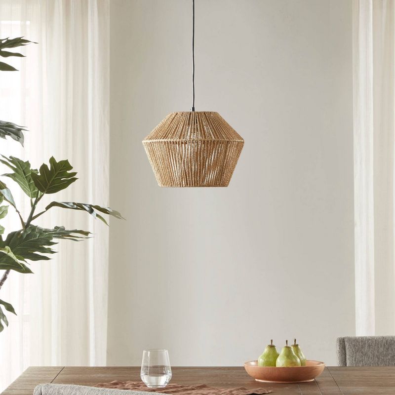Ramsey Natural Woven Rope Pendant Matte Black - Ink+Ivy, 4 of 10