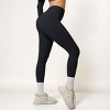Anna-Kaci Active Women's High Waist Seamless Full-Length Leggings with Compression Fit Stretch Fabric and Minimal Logo Detail - 4 of 4