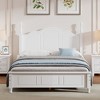 NicBex Full/Queen Vintage Platform Bed Frame with Headboard,Retro Style Wood Platform Bed,No Box Spring Needed,Easy Assembly,Walnut/White - 2 of 4