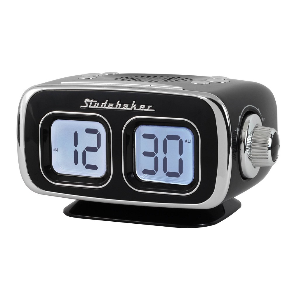 Photos - Radio / Table Clock Studebaker Retro Digital Bluetooth AM/FM Clock Radio  - Black(SB3500BK)