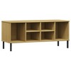 vidaXL Shoe Rack with Metal Legs Brown 41.7 in.x13.8 in.x17.7 in. Solid Wood OSLO - 2 of 4