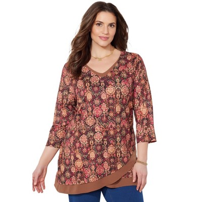 Catherines Women's Plus Size Layered Hem Top