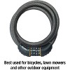 Lock Cable Lock, Set Your Own Combination Bike Lock, 6 ft. Long, Black, 8122D - 3 of 4