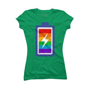 Adult Design By Humans Pride Charging Battery By PINHEAD66 T-Shirt - 1 of 2