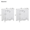 Vynxaria 60-Inch Double Bathroom Vanity Set - 2 Separate Units, Double Ceramic Sinks, Divided Drawers, White - 3 of 4