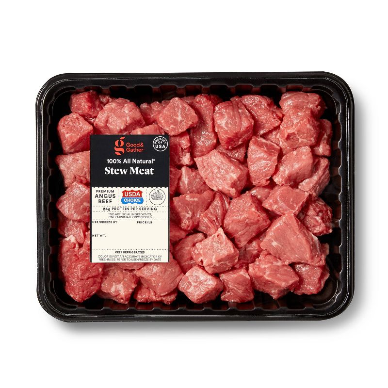 USDA Choice Angus Beef Stew Meat - 24oz - Good &#38; Gather&#8482;, 1 of 5