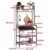 Kings Brand Furniture Lindsay Gray Tile Bakers Rack with 9 Wine Bottle Capacity Rack & 8 Hooks - Kitchen Storage Organizer - 4 of 4