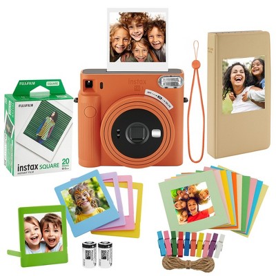 FUJIFILM Instax Square SQ1 Instant Camera, 20 Square Film, Photo Album, Frames and Cloth