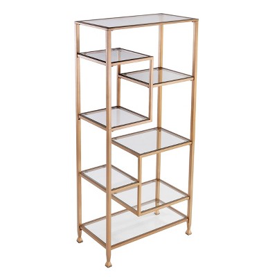 Metal and glass deals bookcase