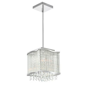 CWI Lighting Elsa 3 Light Drum Shade Mini Pendant With Chrome Finish - 1 of 3