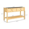Raised Garden Bed, 47 x 22 x 31.5 in. Elevated Wood Planter Box with Storage Shelf, Drainage Holes, and Liner - 3 of 4