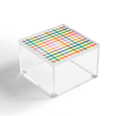 Ninola Design Vichy Spring Colorful Picnic 4" x 4" Acrylic Box - Deny Designs