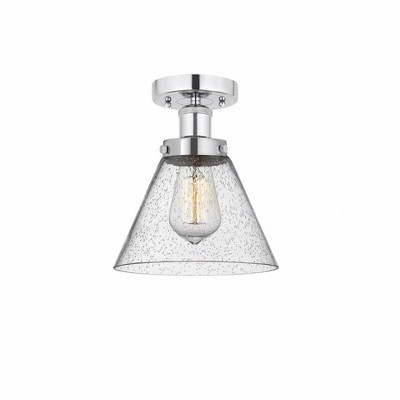 Cone - 1 Light Semi-Flush Mount In Industrial Style-9.75 Inches Tall and 7.75 Inches Wide